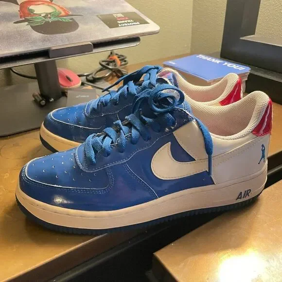 Nike Air Force 1 Low Rasheed Sheed Wallace 6.5 Y Red White Blue 313340-411 2005 - Picture 4 of 8